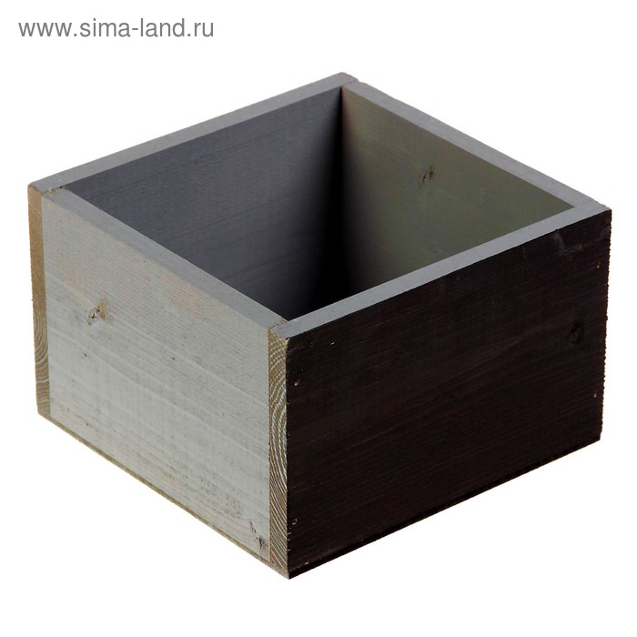 

Кашпо деревянное 14.5×12.5×9 см Элегант, грифельная сторона, серый Дарим Красиво