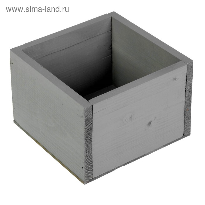 

Кашпо деревянное 14.5×12.5×9 см Элегант, серый Дарим Красиво