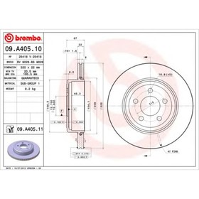

Диск тормозной, комплект BREMBO 09.A405.11