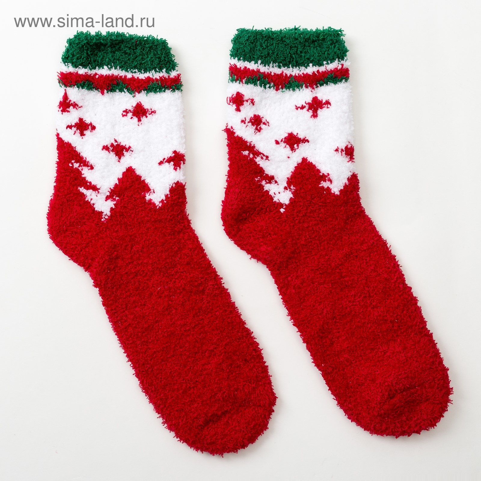Красные новогодние носки