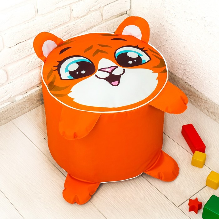 Игрушка-пуфик «Тигр», мягкая, 40 × 40 см, цвет оранжевый игрушка пуфик тигр мягкая 40 × 40 см цвет оранжевый