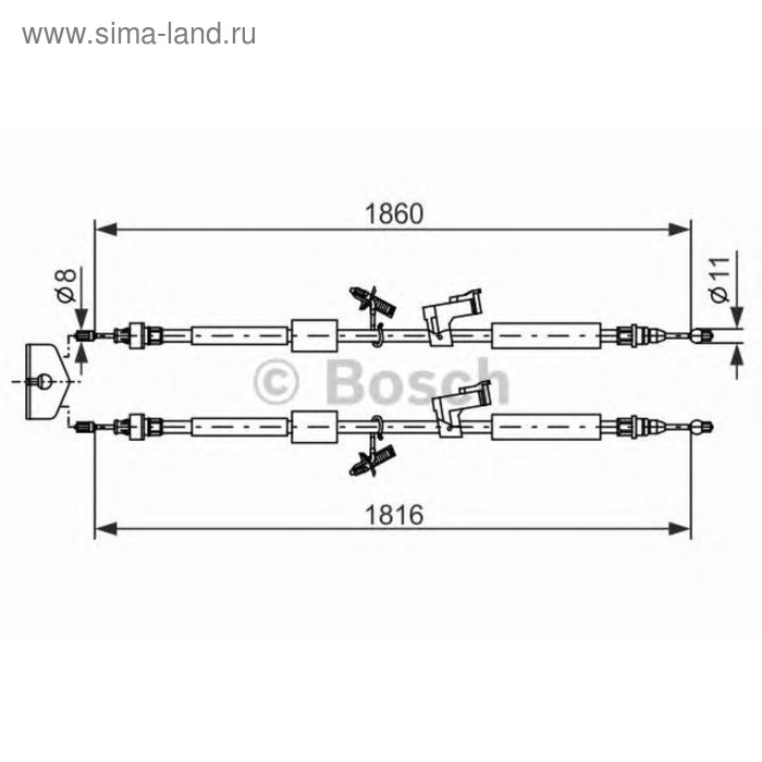 фото Трос стояночного тормоза bosch 1987482189