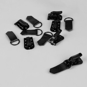 Крючки металлические для верхней одежды, 5 × 1,5 см, 6 шт, цвет чёрный Ош