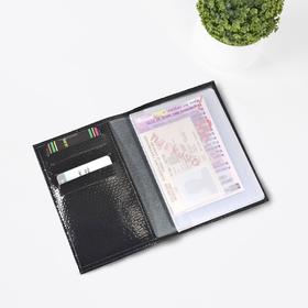

Обложка для автодокументов, размер 13,6 х 9,8 см, цвет чёрный змея