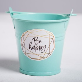 

Металлическое кашпо для цветов Be happy every day 5,5 × 5,5 см
