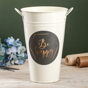 

УЦЕНКА Металлическое кашпо для цветов Be happy with flowers 16 × 25 см