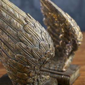 Держатели для книг "Крылья на книге" набор 2 шт золотая патина 21х11х8 см от Сима-ленд