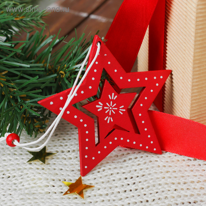 Новогодняя подвеска «Двойная звезда» новогодняя подвеска с подсветкой звезда 12×67 см золотой