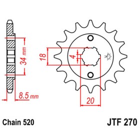 

Звезда ведущая JTF270-14, F270-14, JT sprockets