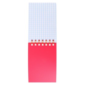 

Блокнот А7, 60 листов на гребне «Красный», пластиковая обложка