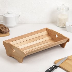 Корзинка для хлеба деревянная «Хозяюшка» большая, бук, 30,5×21×7,6 см Ош