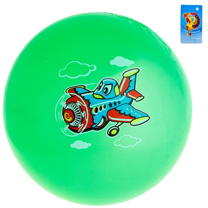 Мяч детский "Самолетик" 60 гр, цвета МИКС