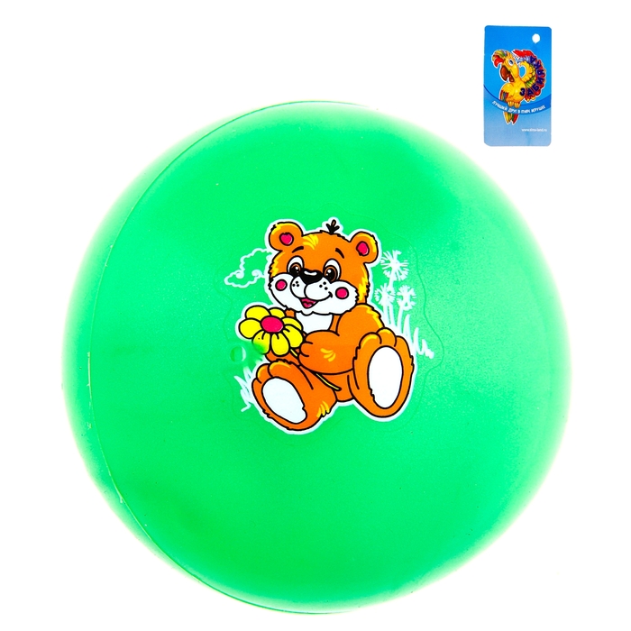Мяч детский "Мишка" 9 см, цвета МИКС