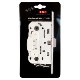 

Защелка межкомнатная AGB B01102.50.91.567 WC MEDIANA EV + B01000.13, белая