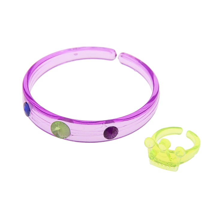 Карнавальный набор 2 предмета: браслет, кольцо, цвета МИКС