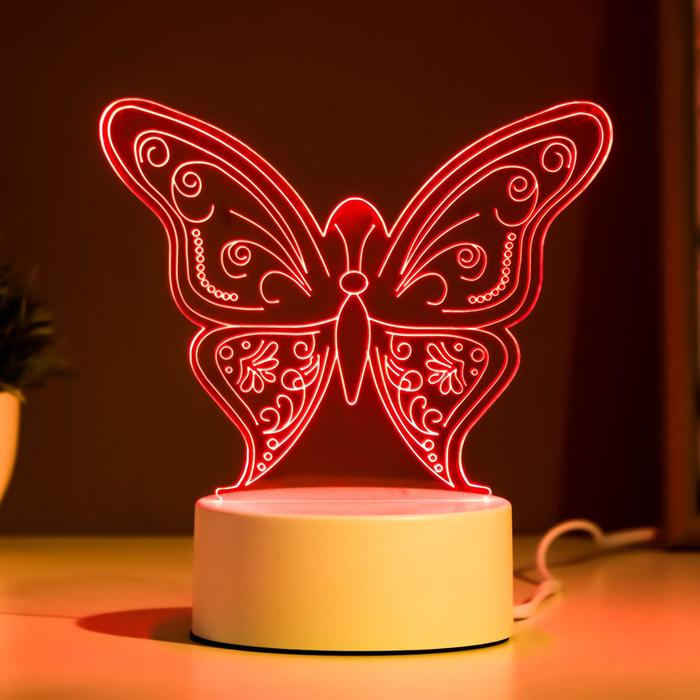 Светильник Бабочка LED RGB от сети 9,5х15х16см RISALUX