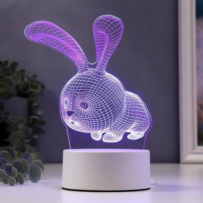 Светильник "Кролик" LED RGB от сети 9,5х14х19 см