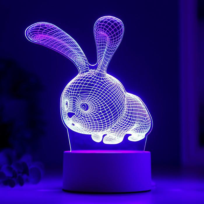 Светильник "Кролик" LED RGB от сети 9,5х14х19 см