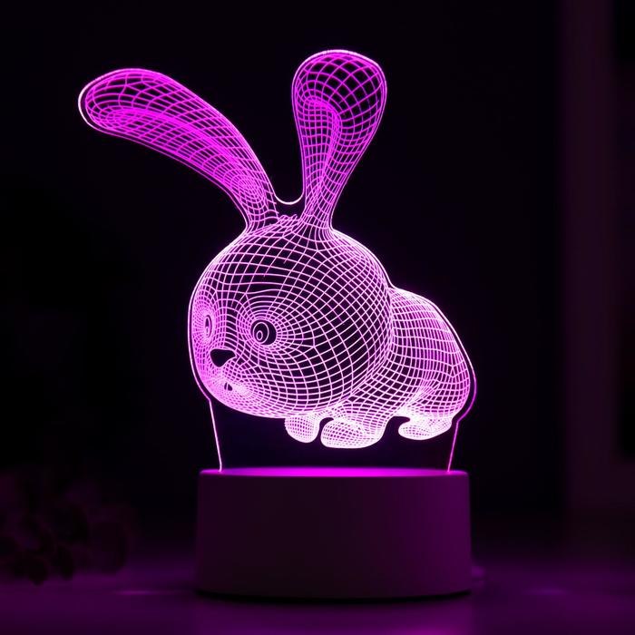 Светильник "Кролик" LED RGB от сети 9,5х14х19 см