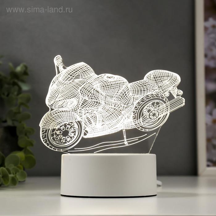Светильник Гоночный мотоцикл LED белый от сети 9,5х16х14 см RISALUX