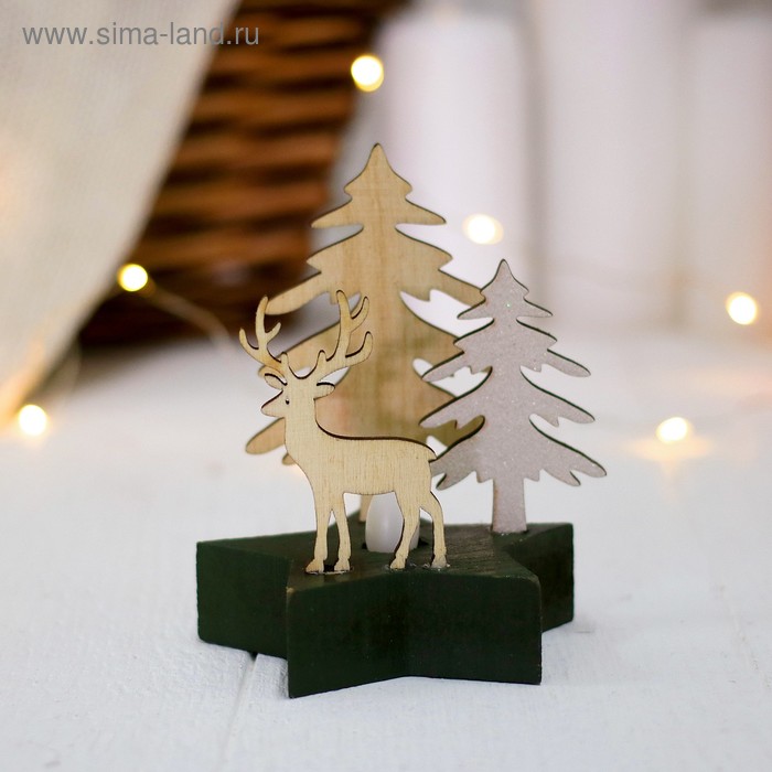 Новогодний декор с подсветкой «Лесной олень» декор с подсветкой праздничный олень