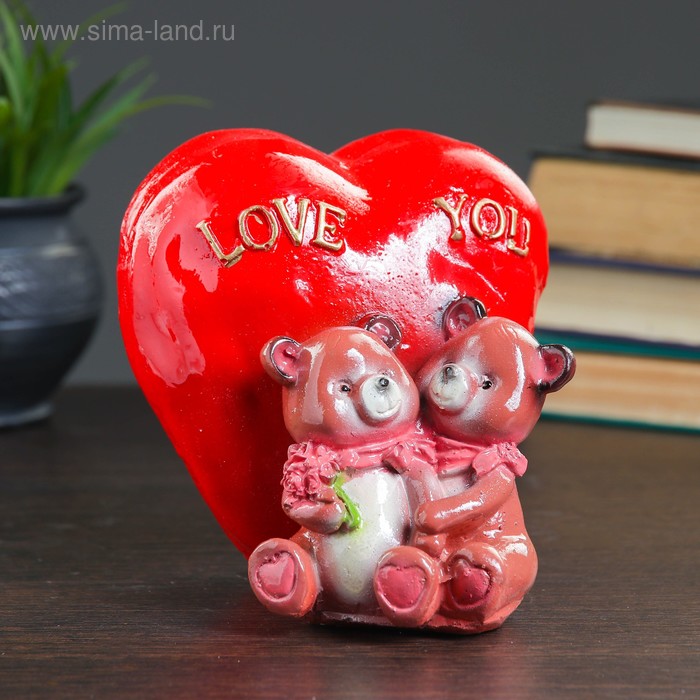 

Копилка "Мишки с сердцем", 14х13х16см, МИКС
