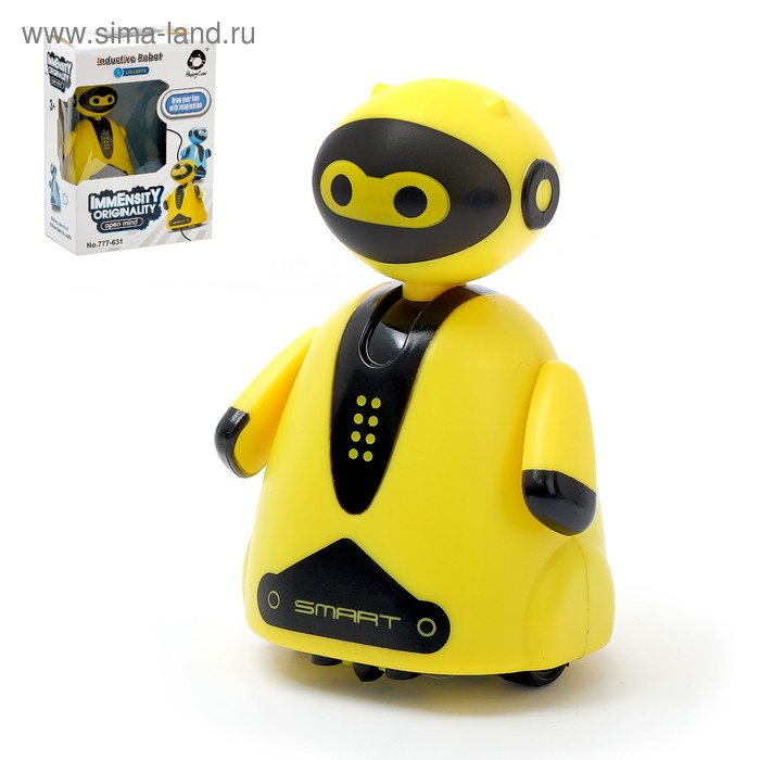 Робот «Умный бот», ездит по линии, световые эффекты, цвет жёлтый робот умный бот ездит по линии световые эффекты цвет жёлтый 1 шт