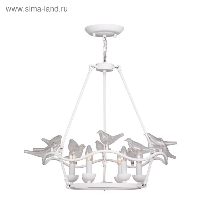 Люстра Bird 6x40Вт E14, белый 68x68x50 см люстра amber 43 см d 50 см 6x40вт e14