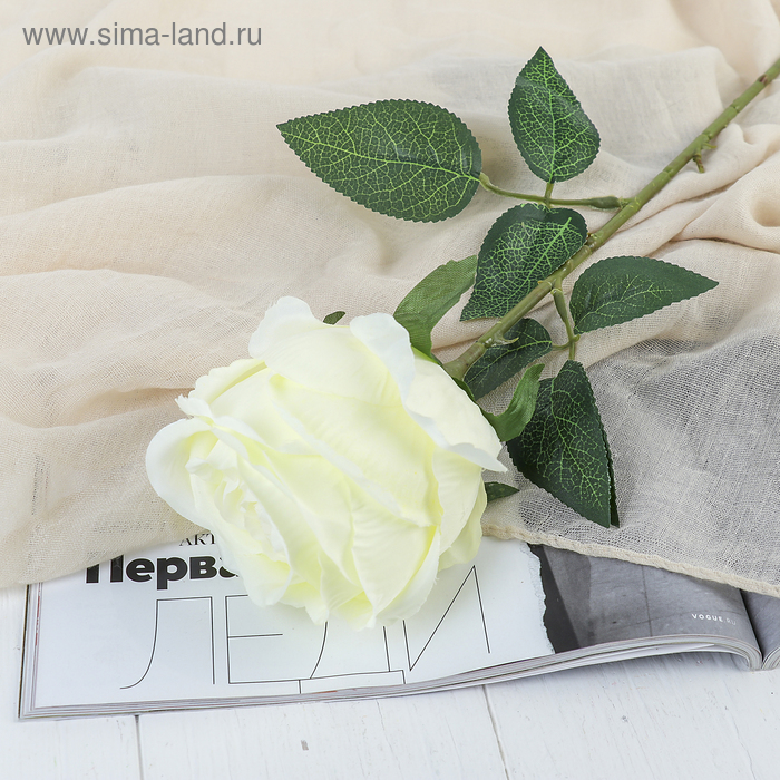 Цветы искусственные Роза Охара 8,5х56 см, белый