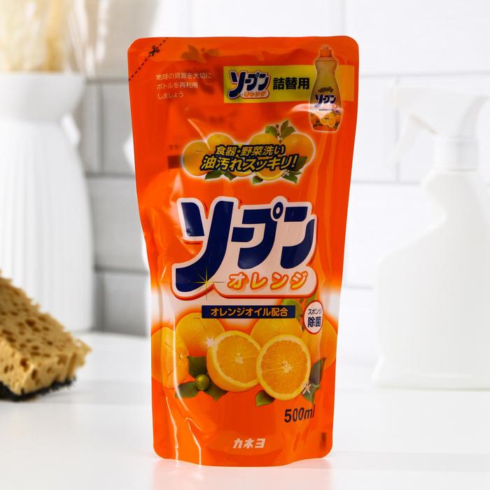 Жидкость для мытья посуды, овощей и фруктов Kaneyo, сладкий апельсин, 500 мл