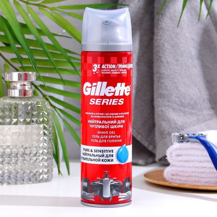 Гель для бритья Gillette Series 3x Pure Sensitive 200 мл 296₽