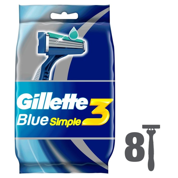 Бритва Gillette Blue Simple3 одноразовая 8 шт 387₽