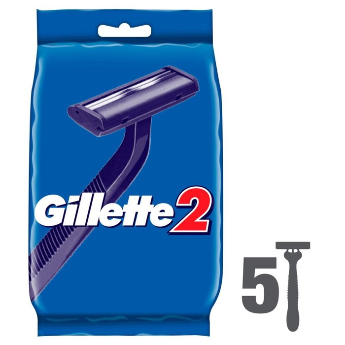 Бритвенный станок Gillette 2, одноразовый, 5 шт. одноразовый станок gillette 2 станок 1шт