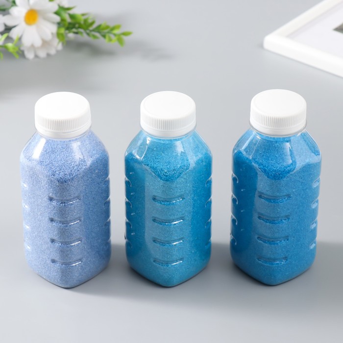 Песок цветной в бутылках Синий 500 гр МИКС песок цветной в бутылках сиреневый 500 гр микс