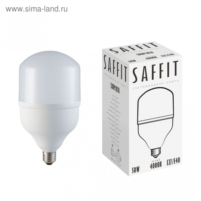 фото Лампа светодиодная sbhp1050, 50 вт, 4000 k, 230v, e27-e40 saffit