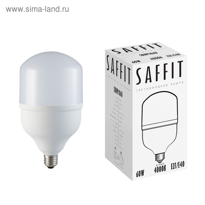 фото Лампа светодиодная sbhp1060, 60 вт, 4000 k, 230v, e27-e40 saffit