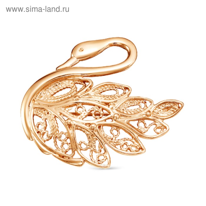 Брошь Лебедь позолота 330₽