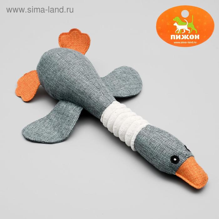 Игрушка текстильная Утка с пищалкой 31 см микс цветов 352₽