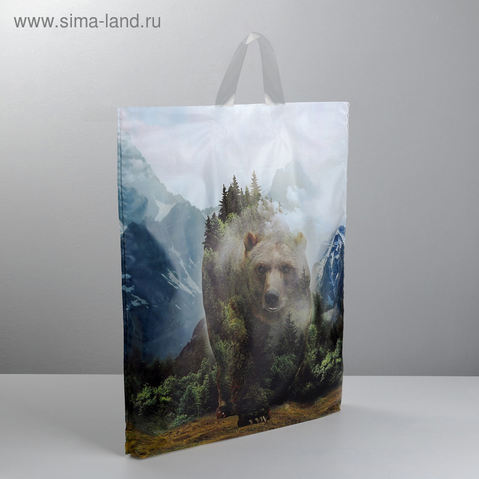 Пакет полиэтиленовый с петлевой ручкой «Медведь», 40 × 45 см