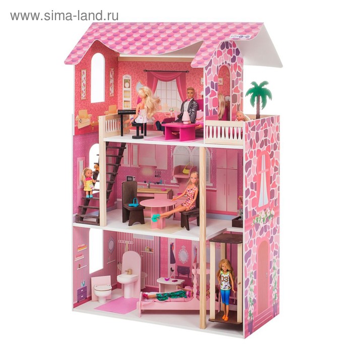 Кукольный домик «Монте-Роза», с мебелью домик кукольный лючия с мебелью