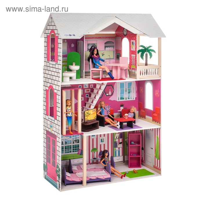 Кукольный домик «Сицилия», с мебелью домик кукольный лючия с мебелью