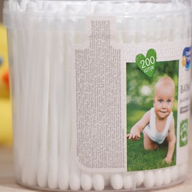 

Ватные палочки "Солнце и луна" для детей, стакан, 200 шт.