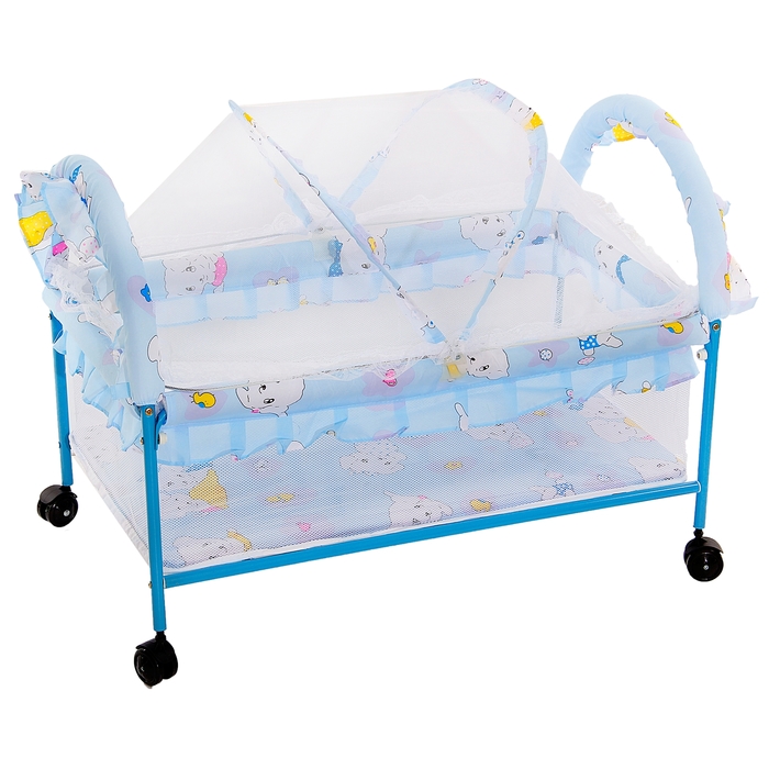 Детская кроватка «Мамина нежность», с балдахином, люлькой, пеленальным столиком, цвета МИКС