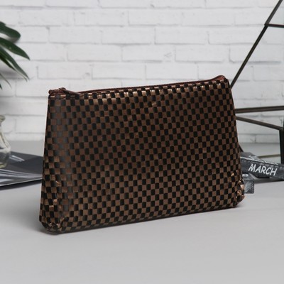 Косметичка простая, отдел на молнии, цвет коричневый