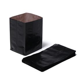 Пакет для рассады, 1 л, 9 × 18 см, толщина 50 мкм, с перфорацией, чёрный