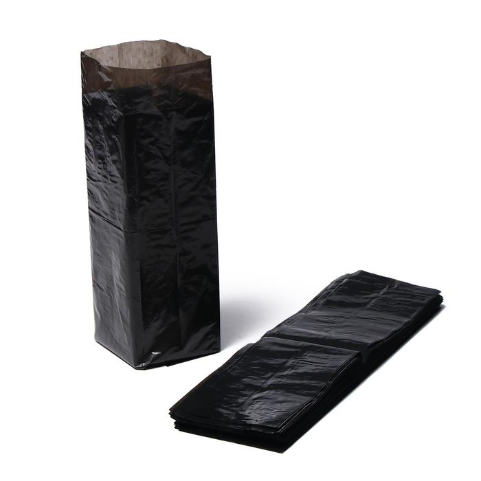 Пакет для рассады, 1.6 л, 8 × 14 см, толщина 50 мкм, с перфорацией, чёрный