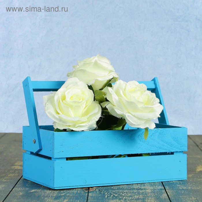 

Кашпо деревянное 24.5×13.5×9 см "Двушка Лайт", двухреечное, голубой Дарим Красиво