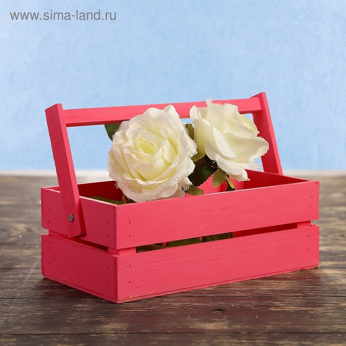 

Кашпо деревянное 24.5×13.5×9 см "Двушка Лайт", двухреечное, розовый Дарим Красиво