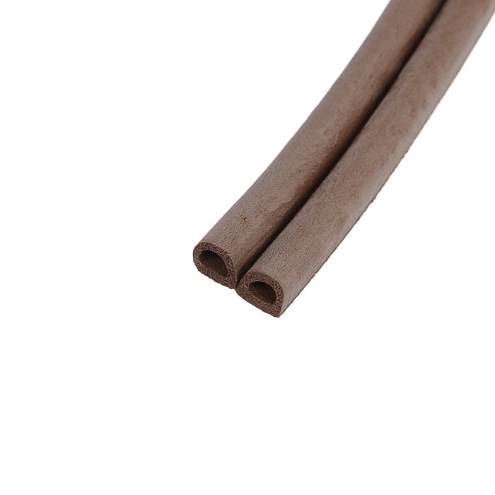 Уплотнитель резиновый TUNDRA krep, профиль D, размер 9 х 8 мм, коричневый, в упаковке 6 м