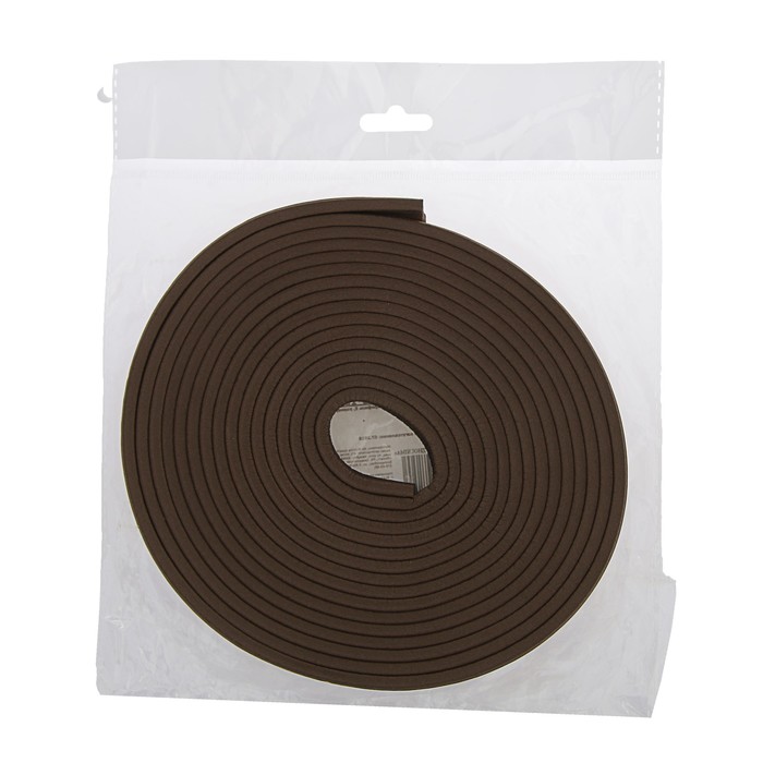 Уплотнитель резиновый TUNDRA krep, профиль Е, размер 4 × 9 мм, коричневый, в упаковке 10 м